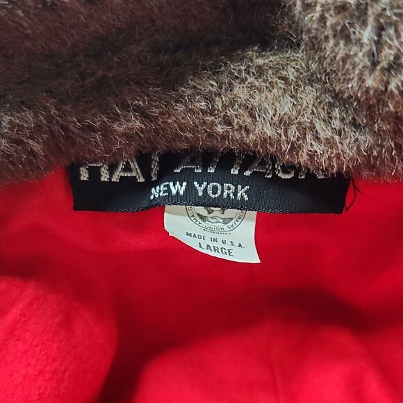 Vintage Trapper Hat Attack New York USA Union Label Retro Navy Wool Fleece Lined - Picture 7 of 13